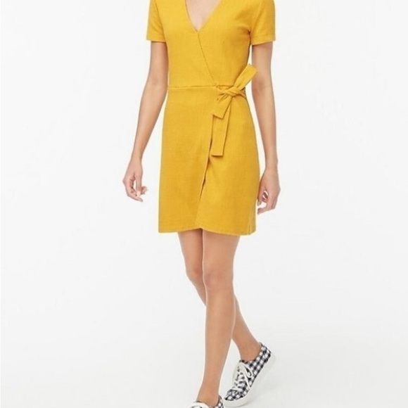 J. Crew Dresses & Skirts - J. Crew Mustard Mini Wrap Dress